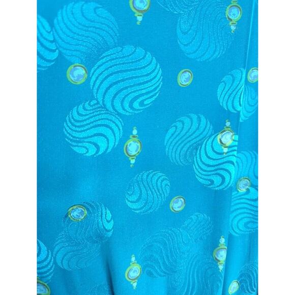 VTG Charles Bianco Italy Silk Colorful Longsleeve Art Deco Luxury Geometric Maxi - Picture 8 of 11